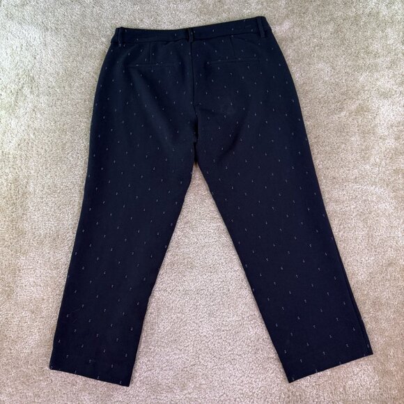 Old Navy Harper Black Anchor Mid Rise Straight Leg Capri Pants Size 8 32x25 E596 - Picture 8 of 14